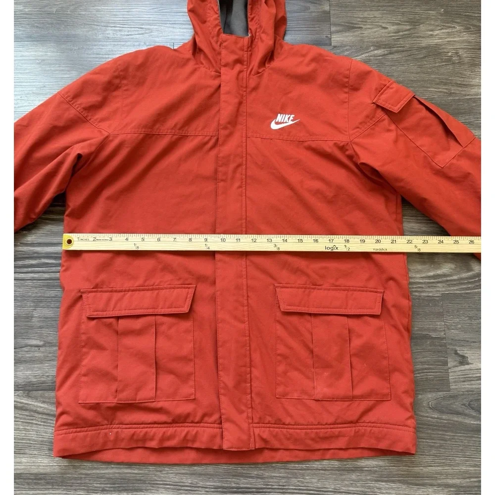 Kids Nike Sportswear‎ Jacket Coat Deep Orange Grey Reversible XL 14